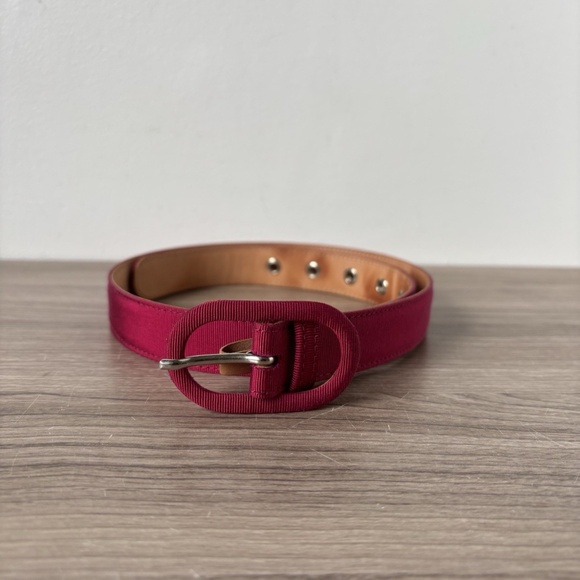 Sara Roka Belt Fabric / Leather Fuchsia Women's Sz 65 Made In Italy❤️ - Picture 1 of 7